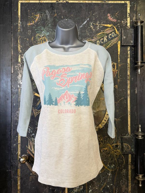 Lumination Mtn 3/4 Sleeve Oatmeal/Blue