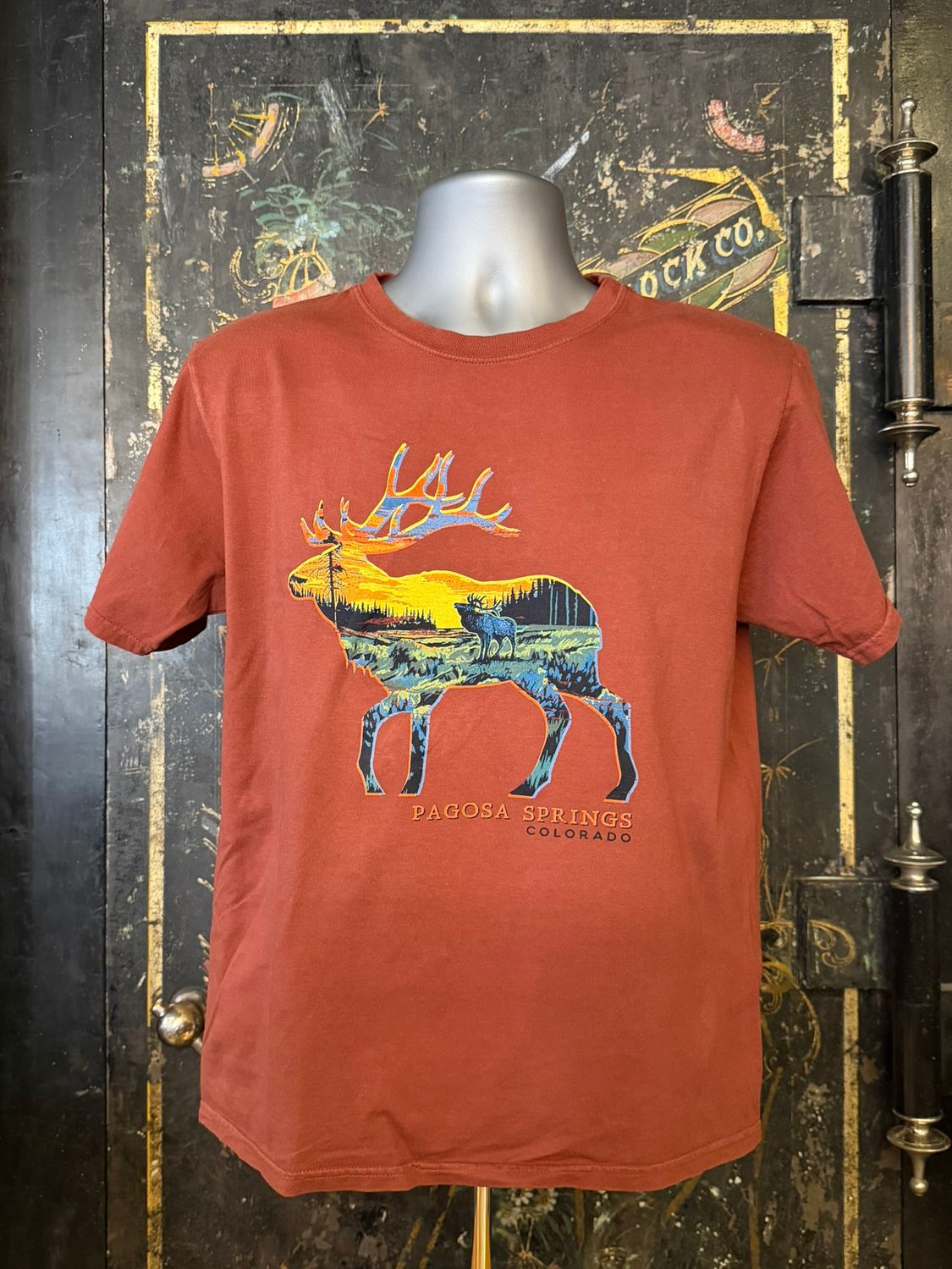 Statute Elk/Mtns RS S/S Tee Redwood, Size: SMALL