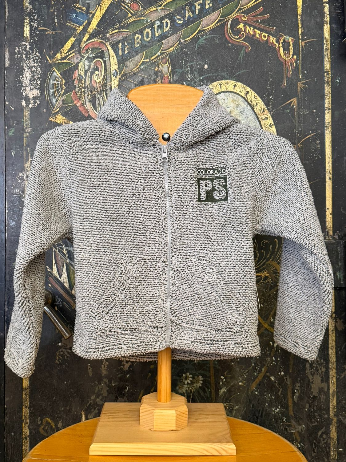 Tot Fuzzy Full Zip Embossed LC Green, Size: 2T