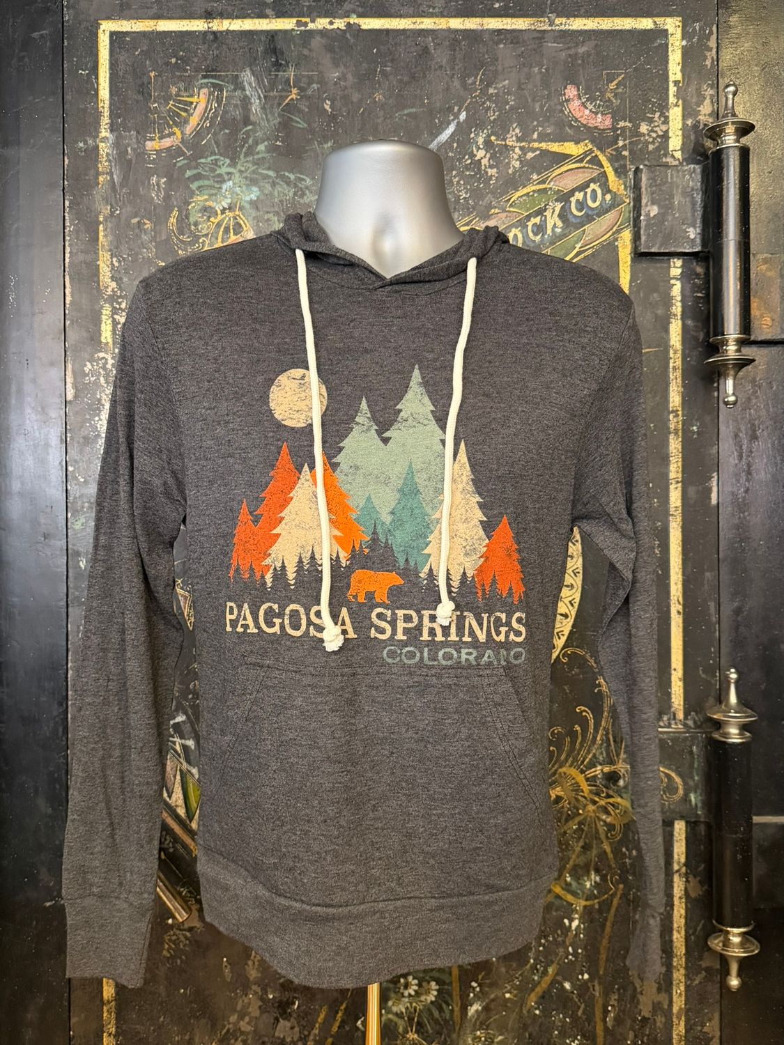 Parlor Mob Pines/Blk Bear TB Hooded L/S Tee Black, Size: XSMALL