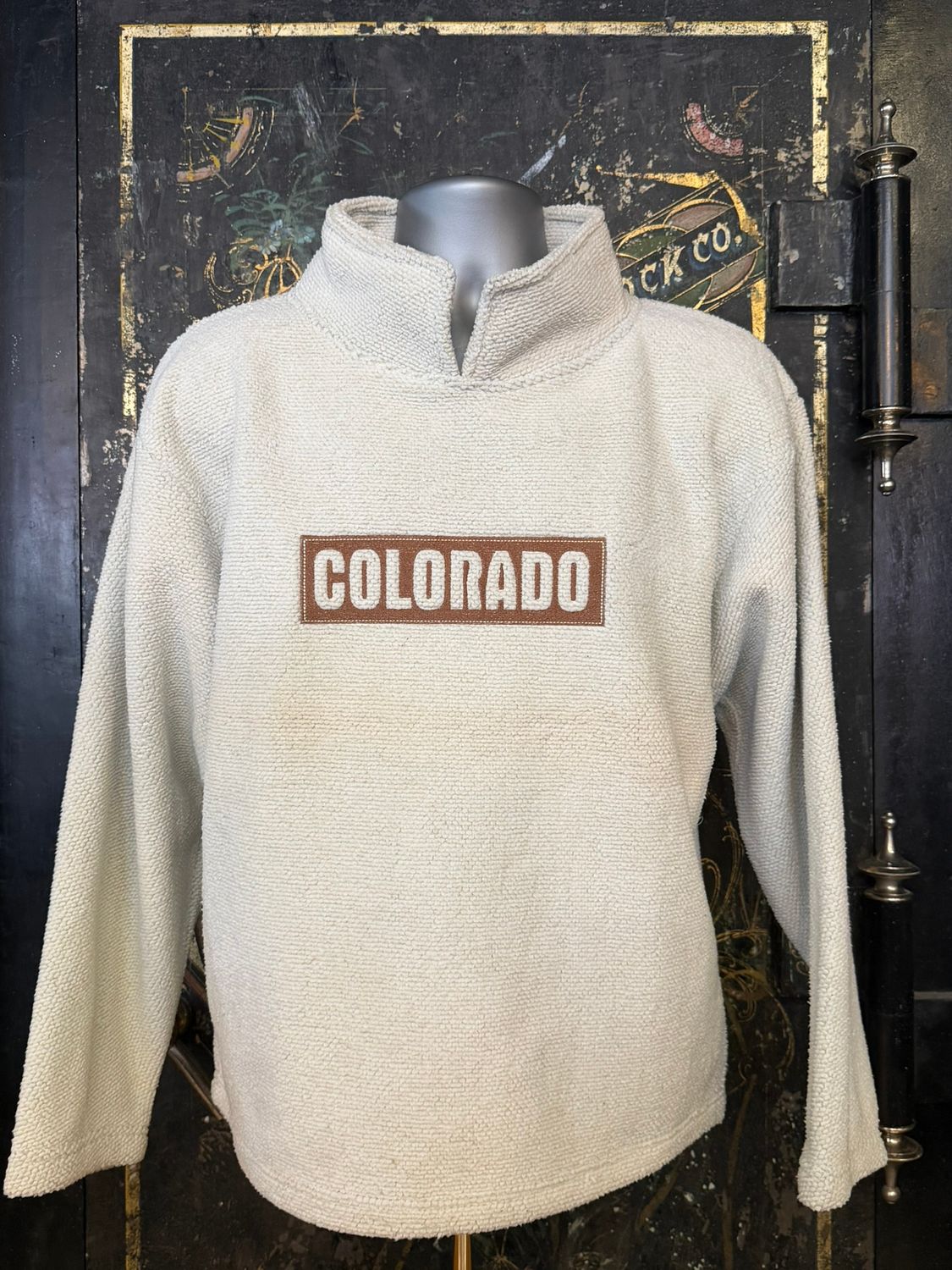 Notch Fleece Pullover, Color: Cream, Size: SMALL