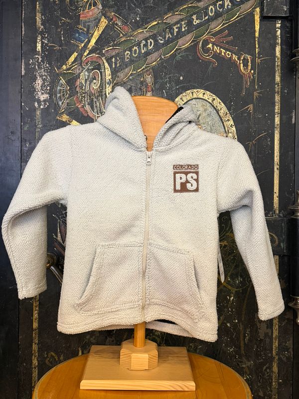 Kids Fuzzy Full Zip Embossed LC Cream