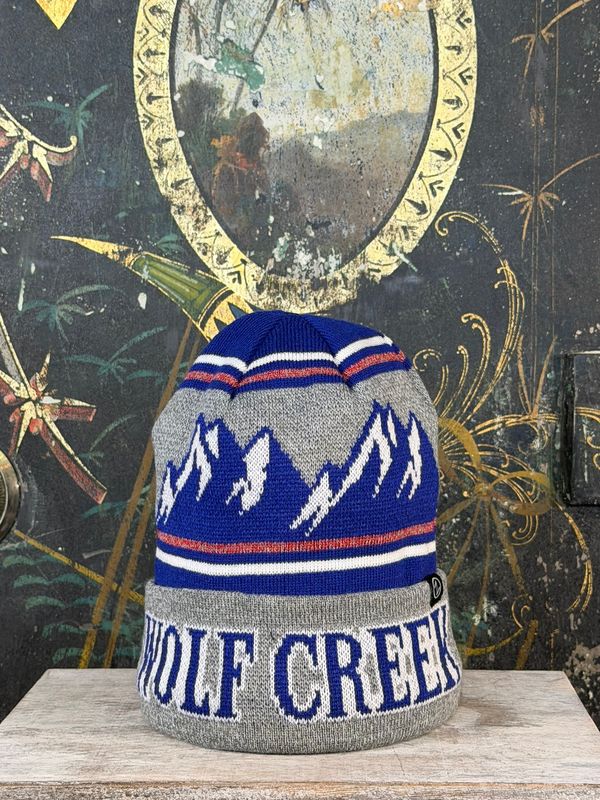 Weather Mtn Striped Crown Rib Cuff Beanie Ryl/Grey/Red