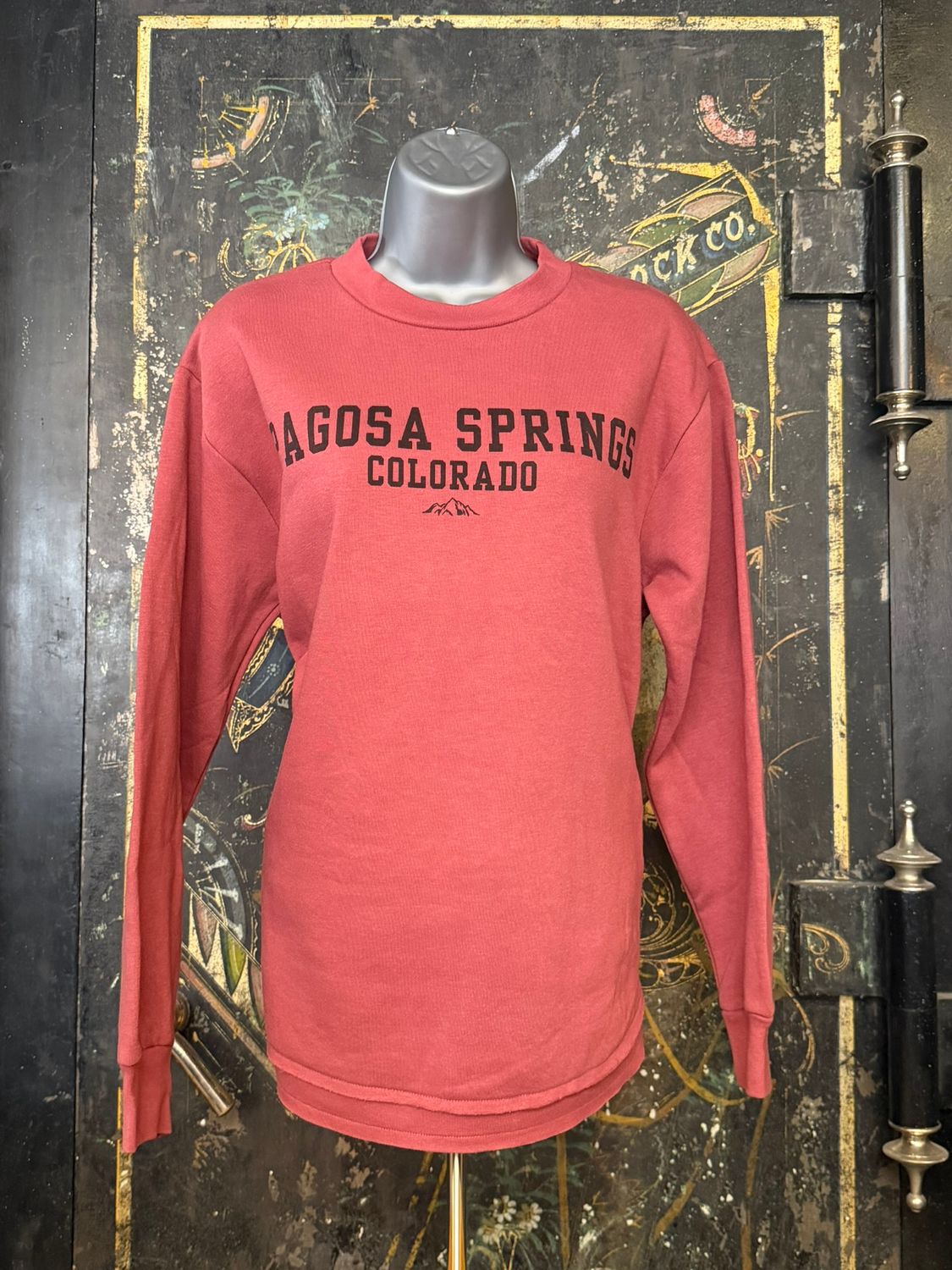 Brushed Cotton Crew, Color: Apple, Size: SMALL