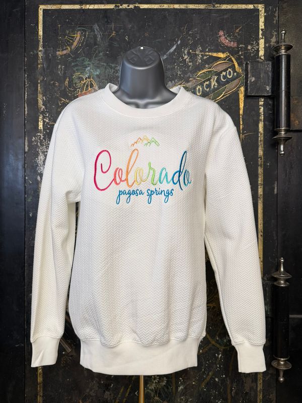 Soft Spectrum Mtn Emb Jacquard Crew White