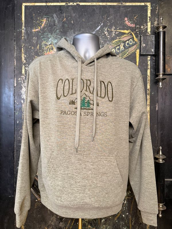 Angled Back Pines Emb Hoodie Olive