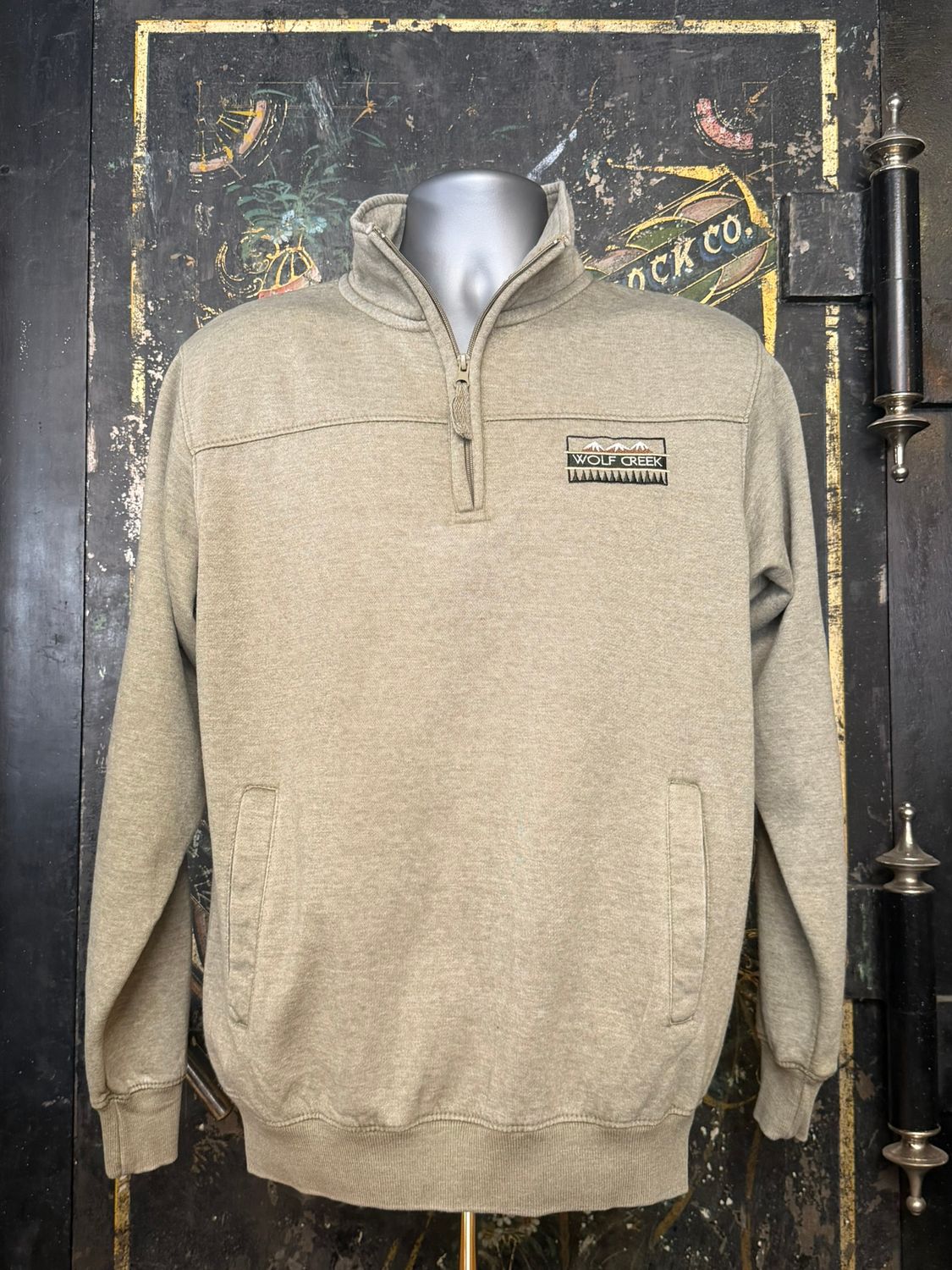 Vintage 1/4 Zip Pullover Green, Size: SMALL