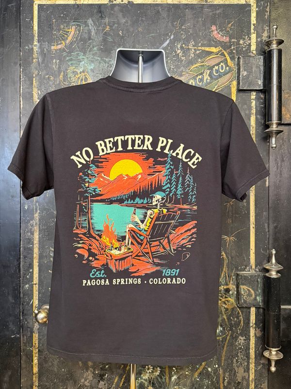 Vicarious Skeleton/Mtns/Pines RS Tee Jet Black