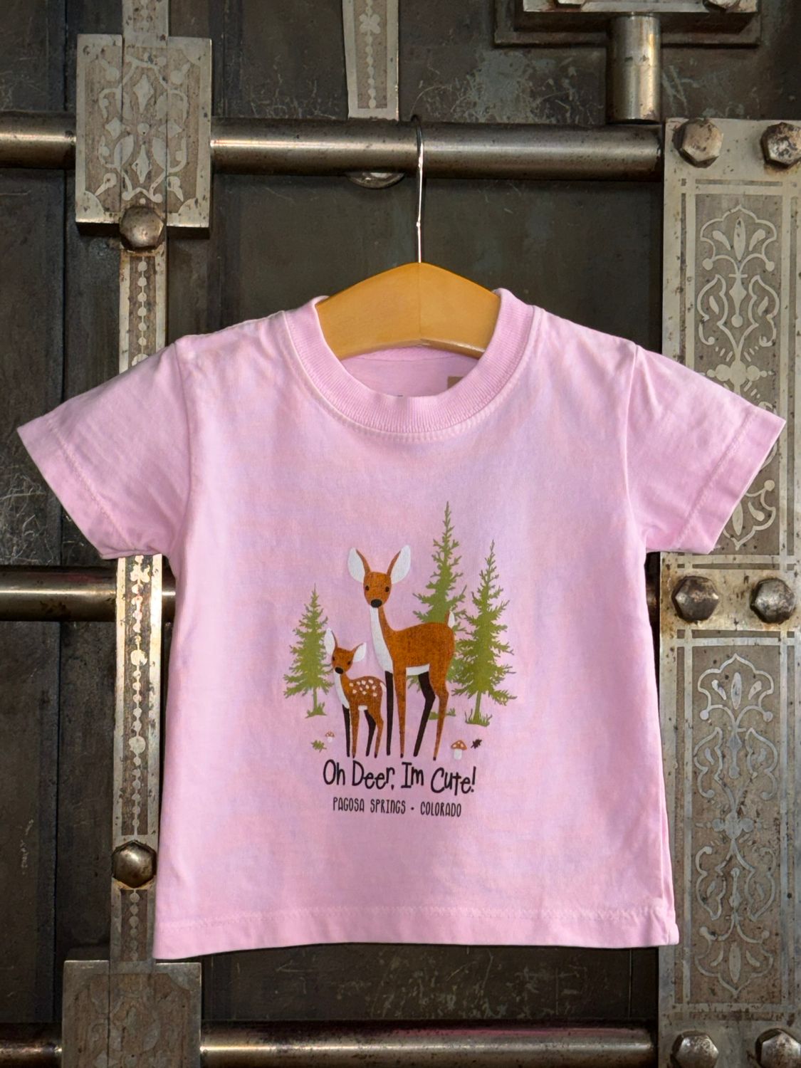 Foxington Deer/Pines Infant Tee Blush, Size: 6MO