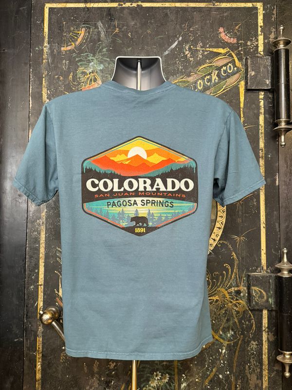 Fragmentary Mtns/Pines/Blk Bear RS Tee Teal