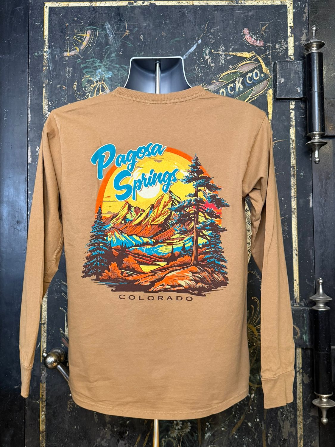 Disco Time Mtns/Pines RS L/S Tee Cider, Size: SMALL
