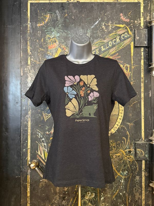 Bearing Flowers Tee Hthr Black