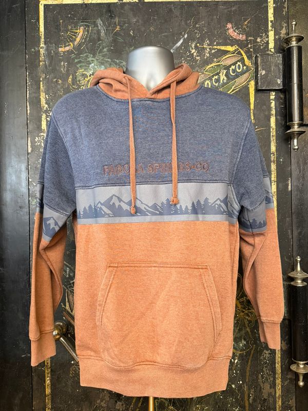 Mountains/Pines Band Hoodie Denim/Brown