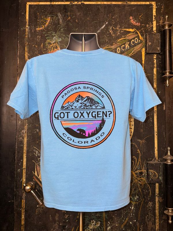 Geo Seal Mtns/Bear RS Tee Sky Blue