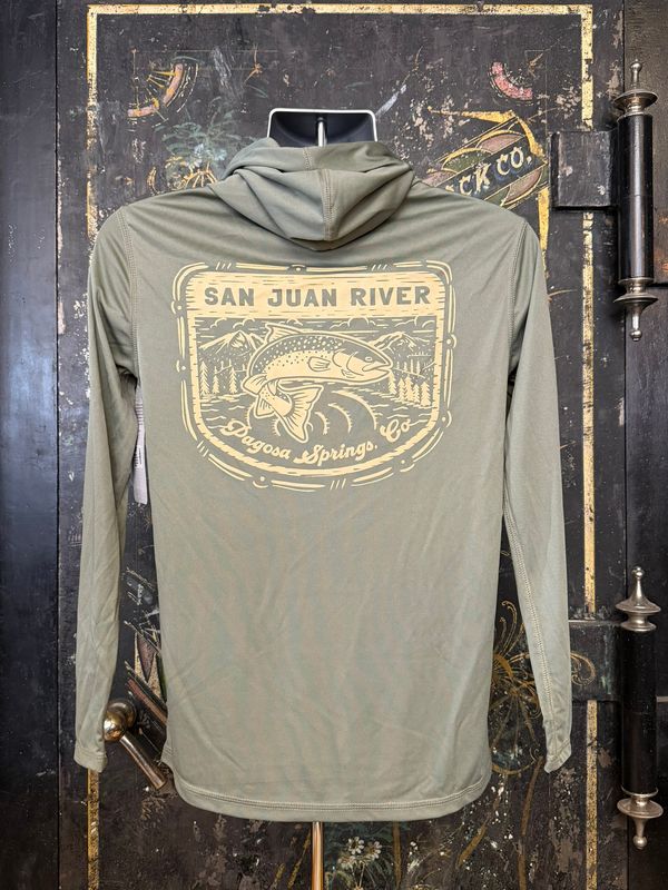 Catiranga Trout/Lure L/S Solar Hoodie Olive Branch