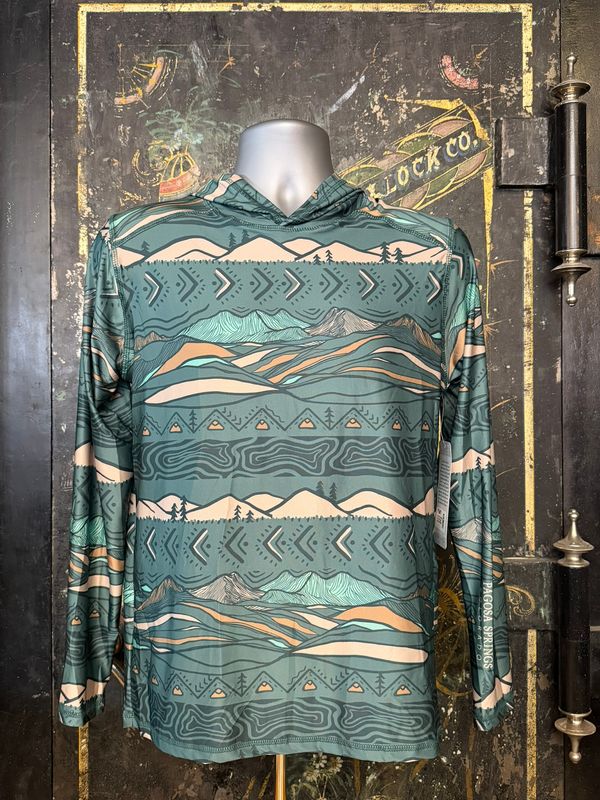 Azurite Teal Mtns Sub L/S Solar Hoodie