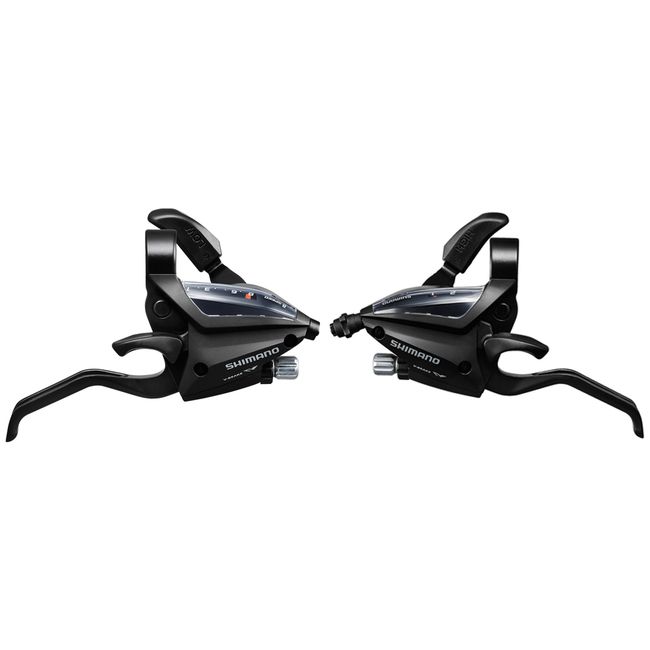 SHIFT/BRAKE LEVER SET, ST-EF500-2A, 2X8SPEED, EZ-FIRE PLUS, 2F-ALLOY, FOR V-BRAKE, STD SL (SP41) &amp; BL CBL (BLACK), BLACK