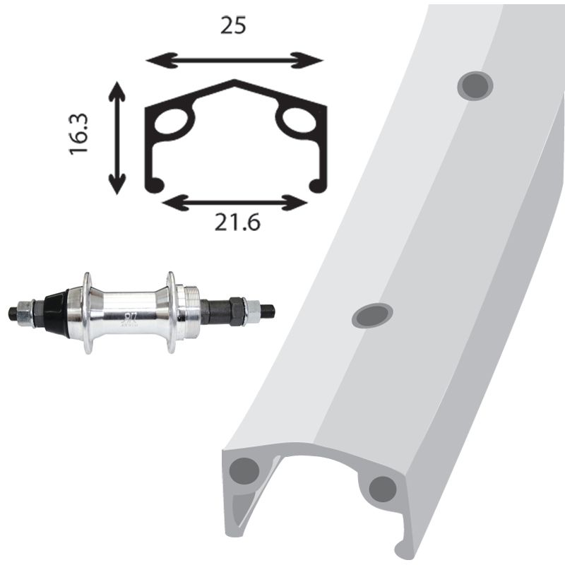 Wheel 26&quot; DAMCO Silver Alloy Bolt on