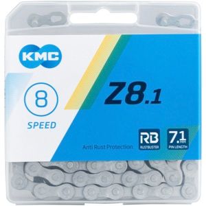 KMC, Z8.1 NP/GY, Chain, Speed: 6/7/8, 7.1mm, Links: 116, Silver