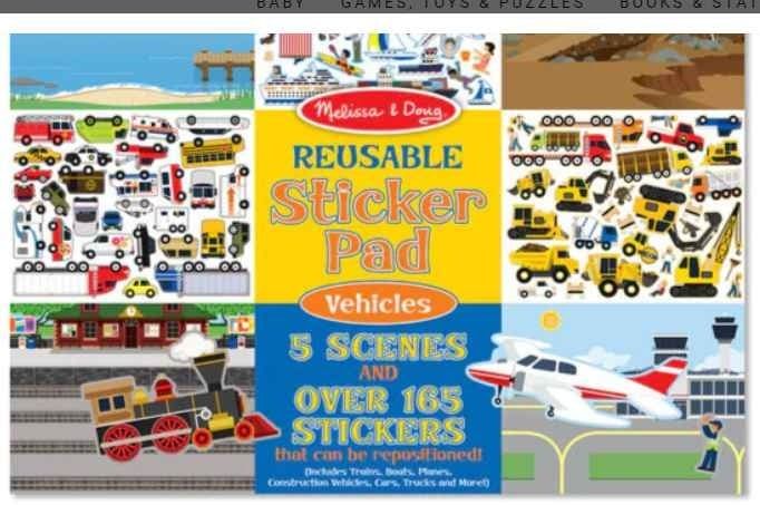 Reusable Sticker Pad- Vehicles