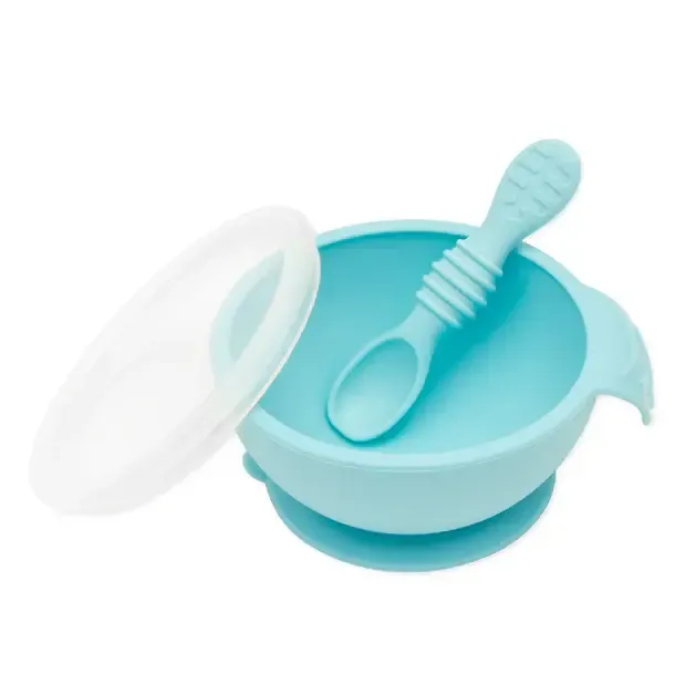 Bumkins Silicone Feeding Set Blue