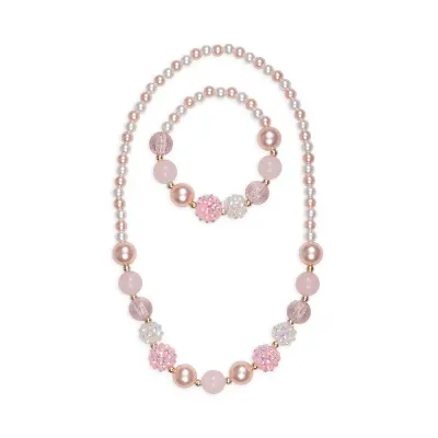 Great Pretenders Pinky Pearl Necklace &amp; Bracelet Set