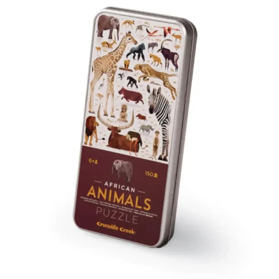 Crocodile Creek African Animals 150 pc Puzzle in Tin
