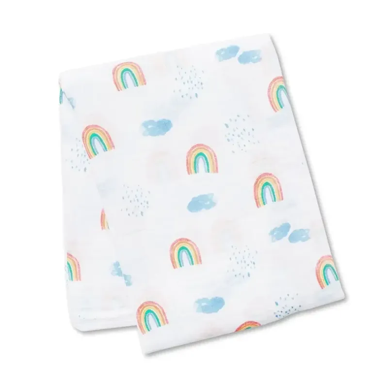 Cotton Muslin Swaddle Blanket - Rainbow Sky