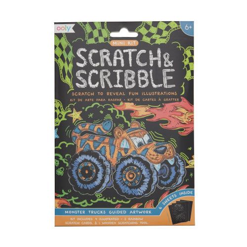 Ooly Scratch &amp; Scribble Art Kit Monster Trucks