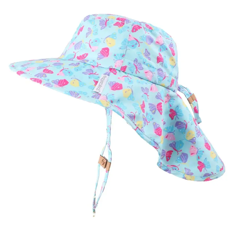 Sun Hat with Neck Cape Butterfly - Medium