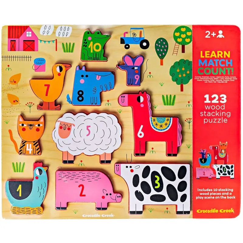 Crocodile Creek Stacking Puzzle 123 Barnyard 10 pc