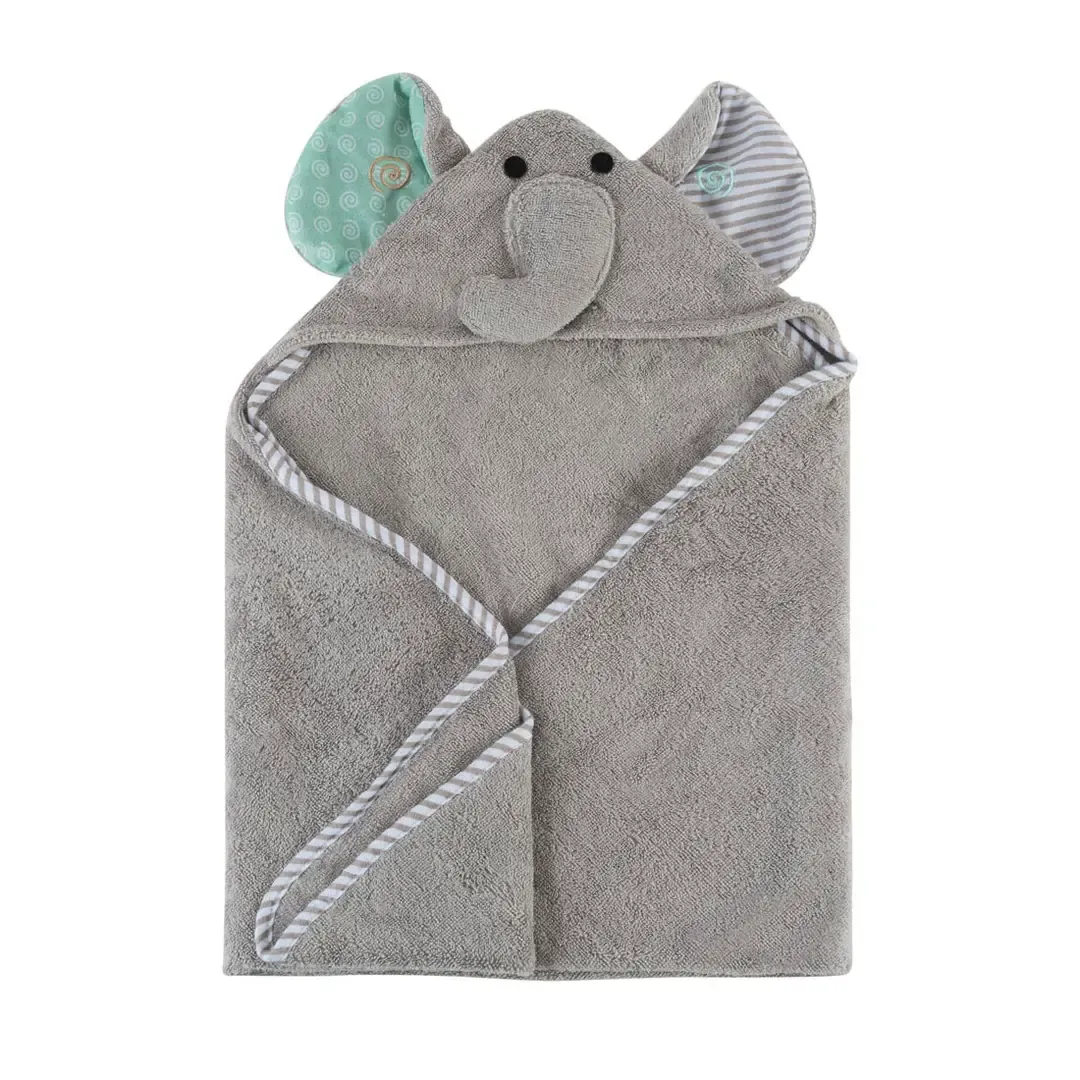 Zoocchini Terry Hooded Baby Towel Elephant