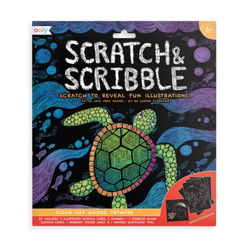 Ooly Scratch &amp; Scribble Art Kit Ocean Life