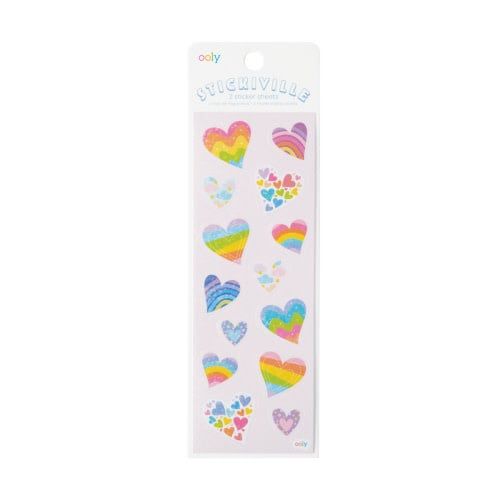 Ooly Stickiville Skinny Rainbow Hearts