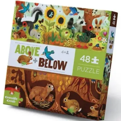 Crocodile Creek Above + Below Backyard 48 pc Puzzle