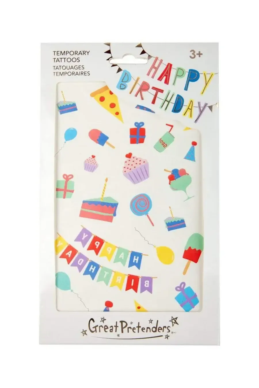 Happy Birthday Temporary Tattoos, 18pcs