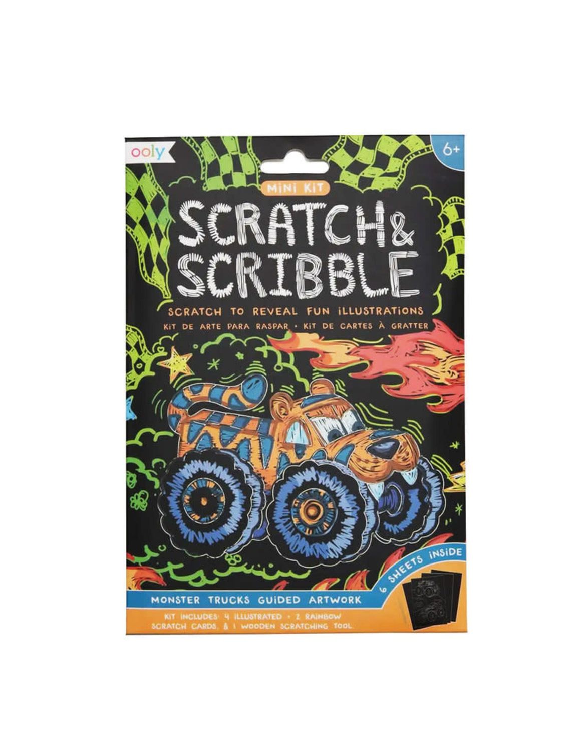 Ooly Mini Scratch &amp; Scribble Art Kit Monster Truck