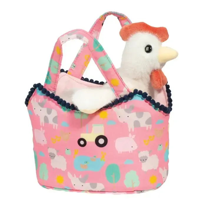 Douglas Toys Farm Friends Sassy Sak with White Hen