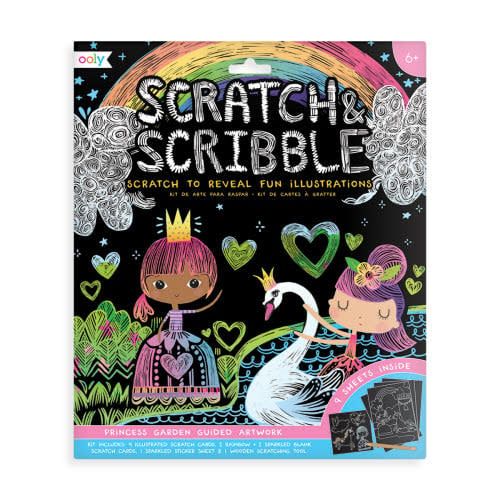 Ooly Scratch &amp; Scribble Art Kit Princess Garden