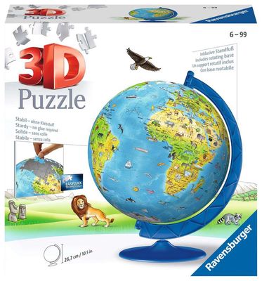 Ravensburger Children's World Globe 3D Puzzle 180 pc