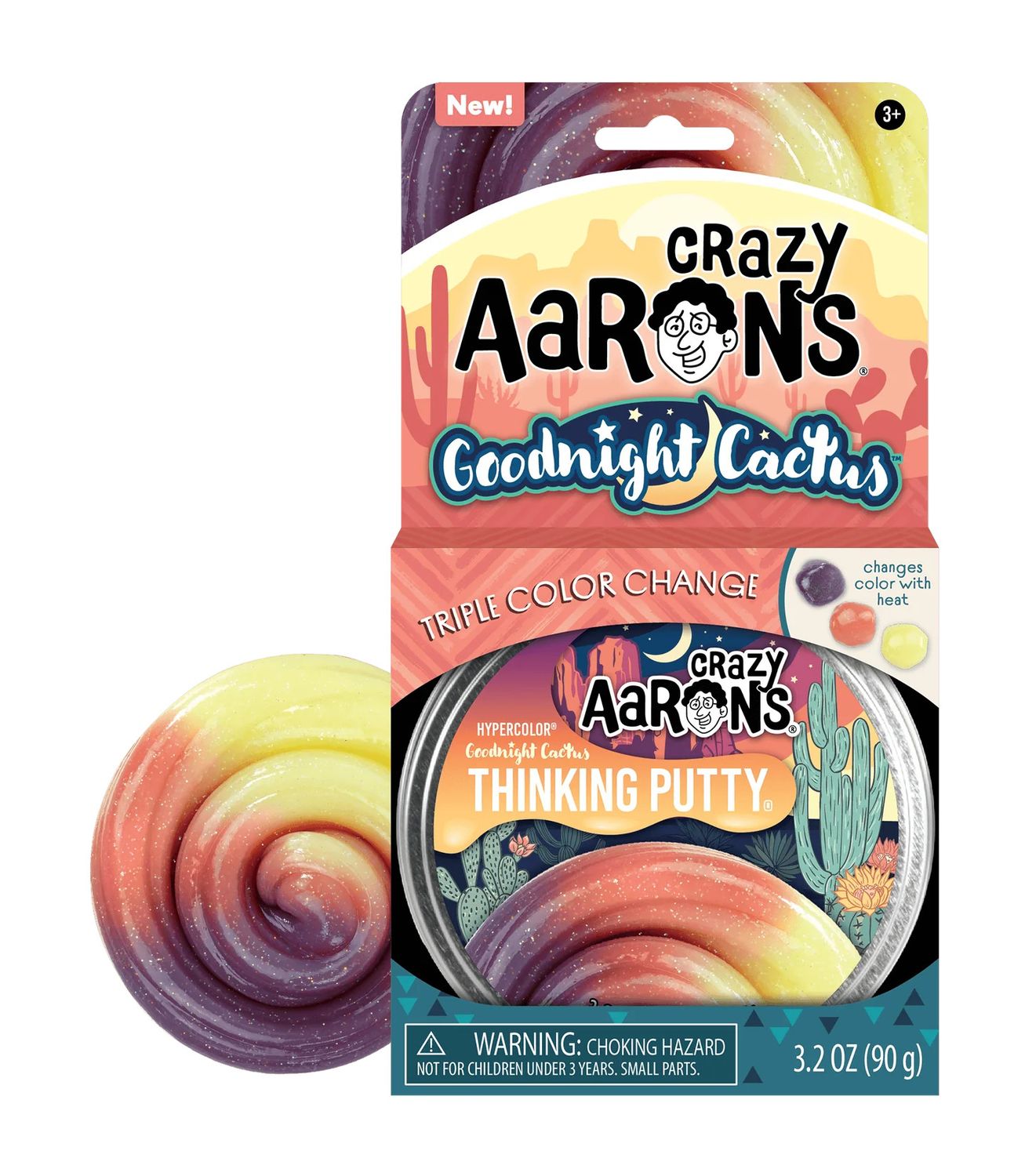 Crazy Aaron&#39;s Thinking Putty 4&quot; Tin Goodnight Cactus
