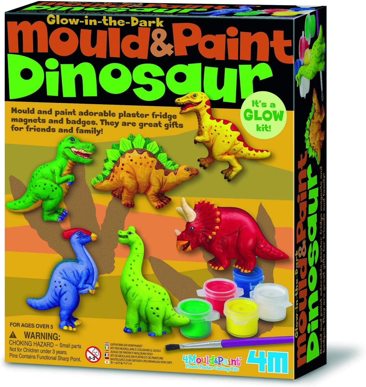 4M Mould &amp; Paint Glow Dinosaurs