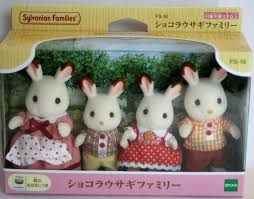 Calico Critters Chocolate Rabbit Family