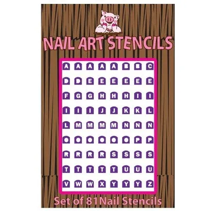 Piggy Paint Alphabet Nail Art Stencils