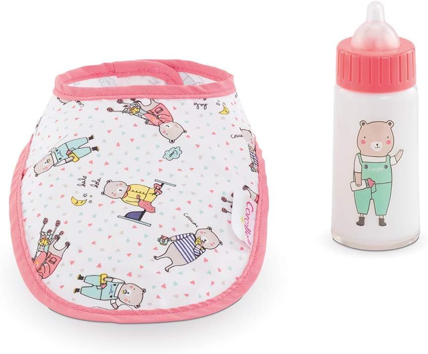 Corolle 12&quot;&amp; 14&quot; Doll Bib &amp; Magic Milk Bottle
