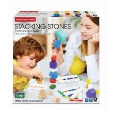 Traditional Games Wooden Stacking Stones Game