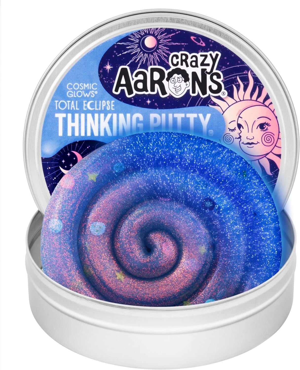 Crazy Aaron&#39;s Thinking Putty 4&quot; Tin Total Eclipse