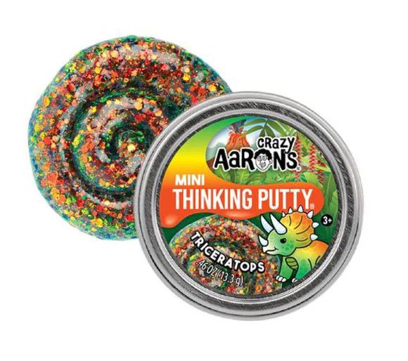 Crazy Aaron&#39;s Thinking Putty 2&quot; Tin Triceratops