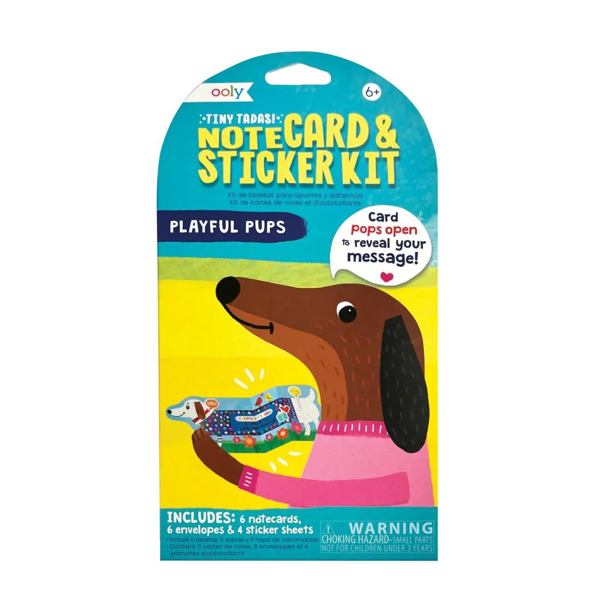Ooly Tiny Ta-Das! Note Cards &amp; Stickers Playful Pups