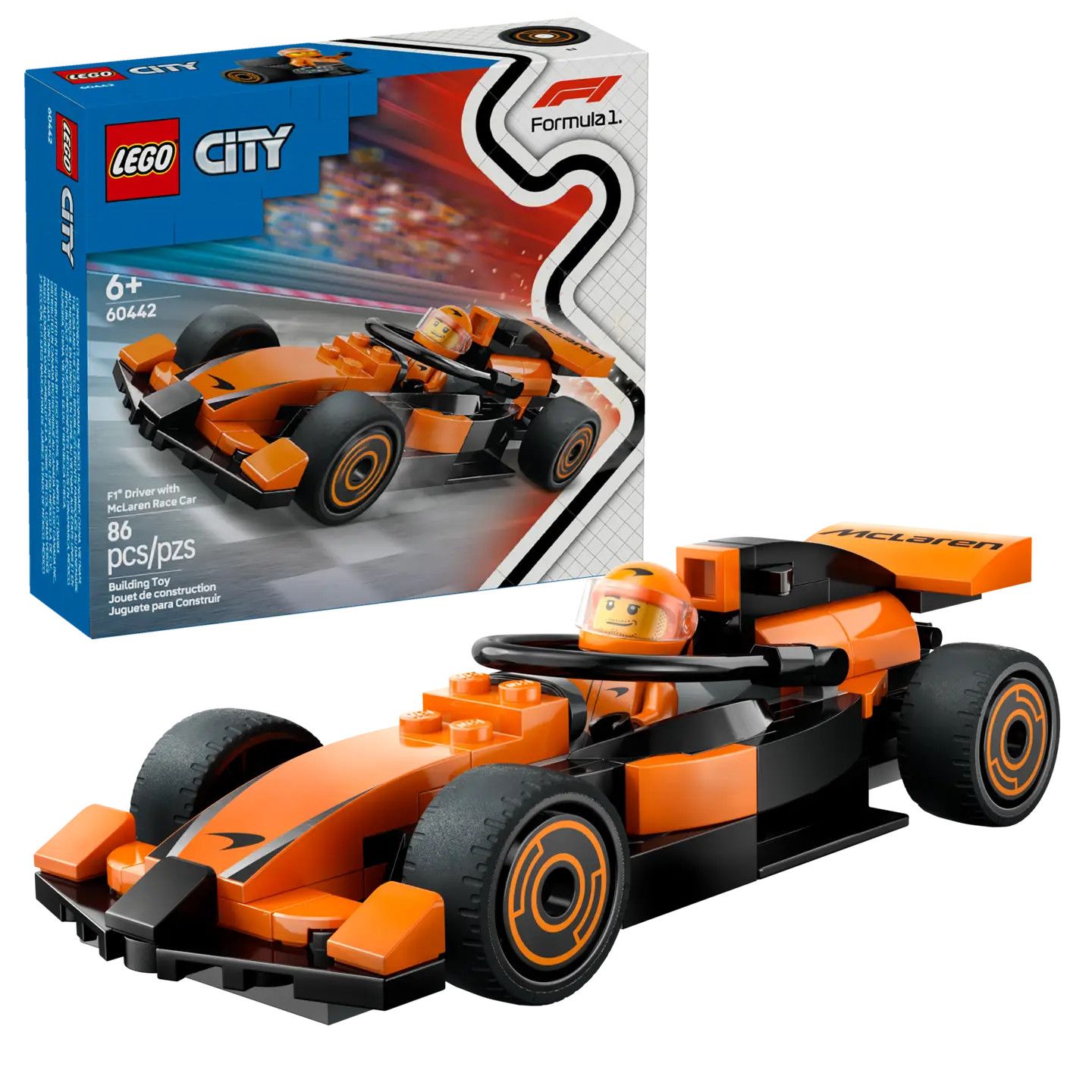 Lego City F1 Driver with McLaren Race Car